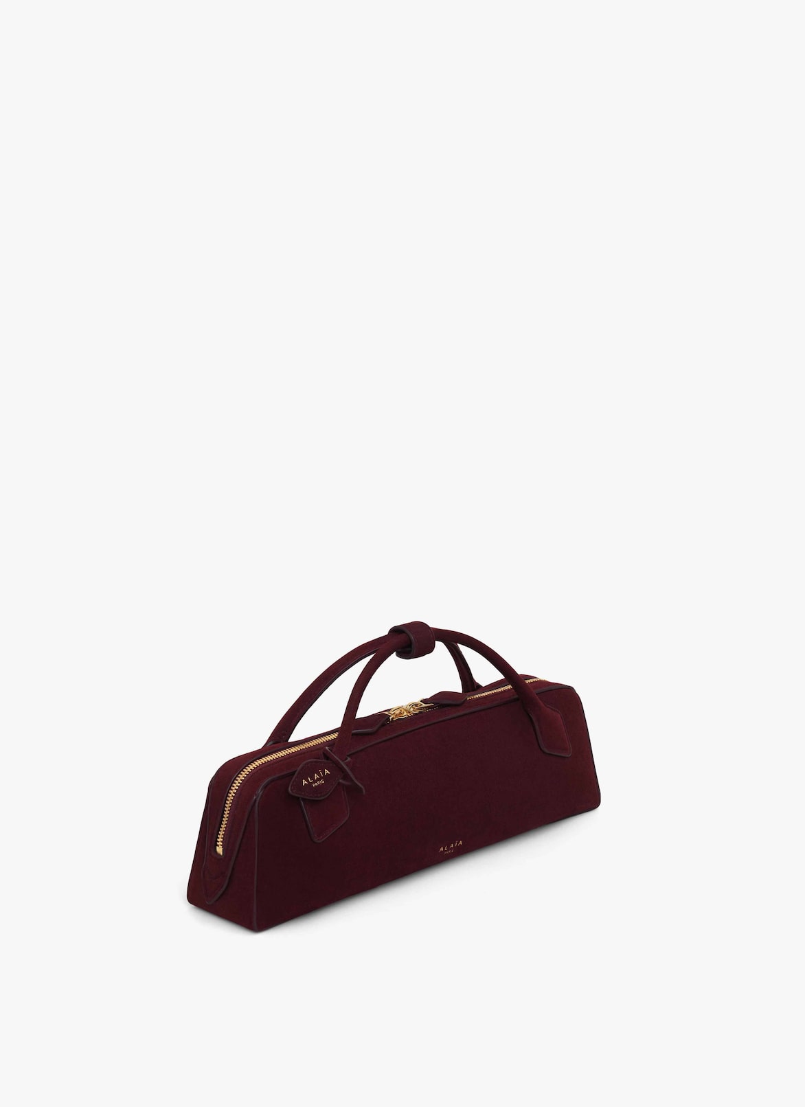 LE TECKEL CLUTCH IN SUEDE GOATSKIN ALAÏA GARNET RED LE TECKEL CLUTCH IN SUEDE GOATSKIN